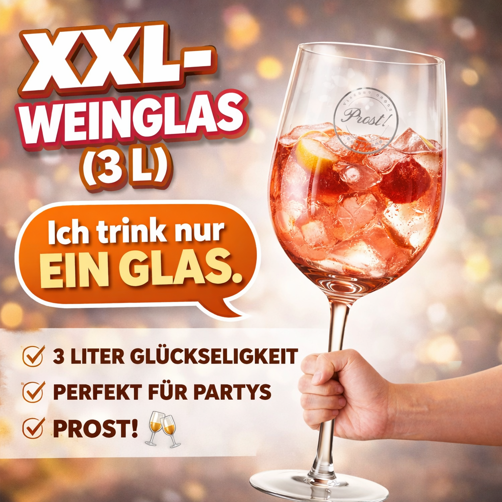 3 Liter XXL-Weinglas (50 cm) – „Ich trink nur ein Glas"