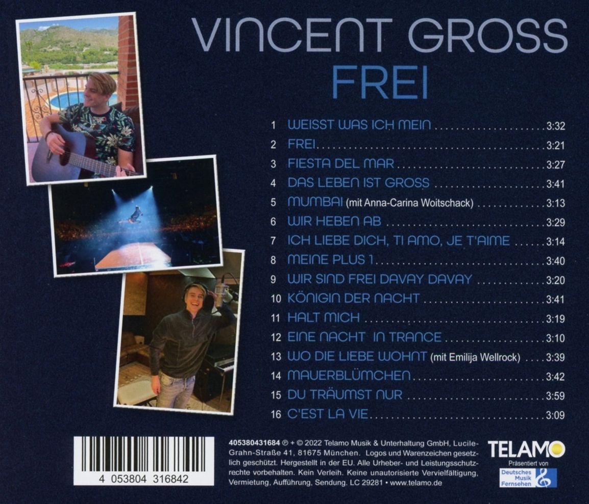VINCENT GROSS ALBUM "FREI" (CD)